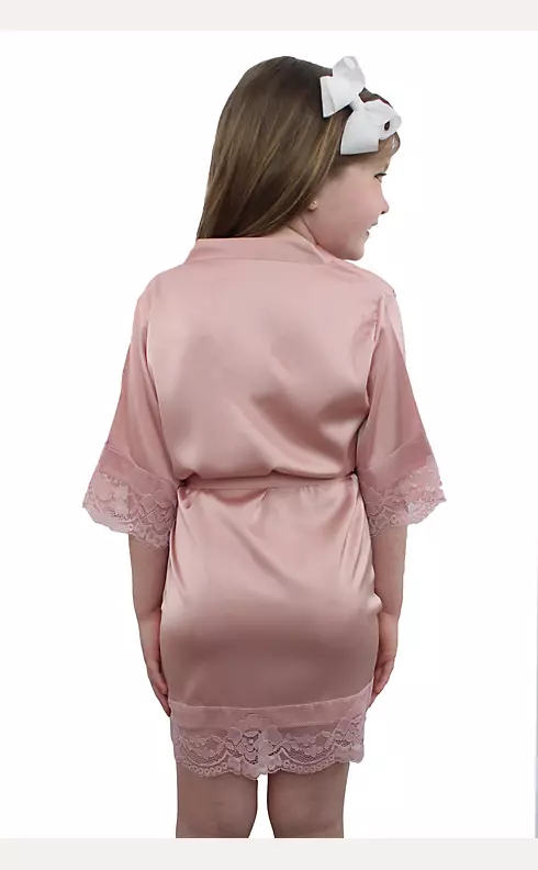 Childrens Satin Lace Robe Image 2