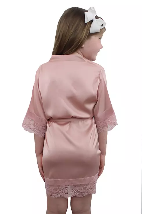 Childrens Satin Lace Robe Image 2