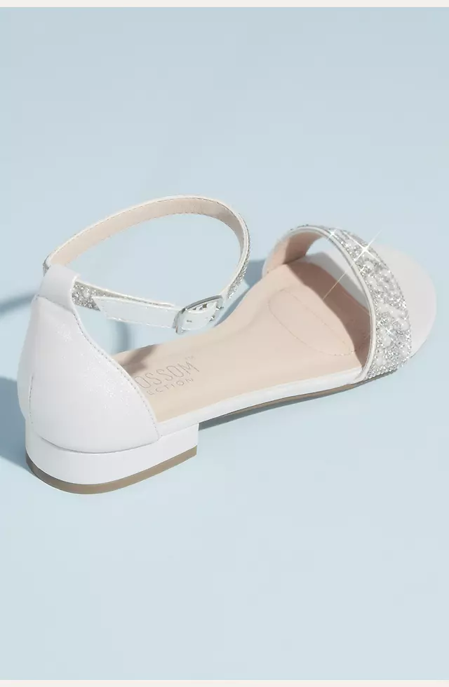Crystal Embellished Straps Flat Satin Sandals Image 2