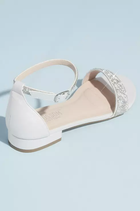 Crystal Embellished Straps Flat Satin Sandals Image 2