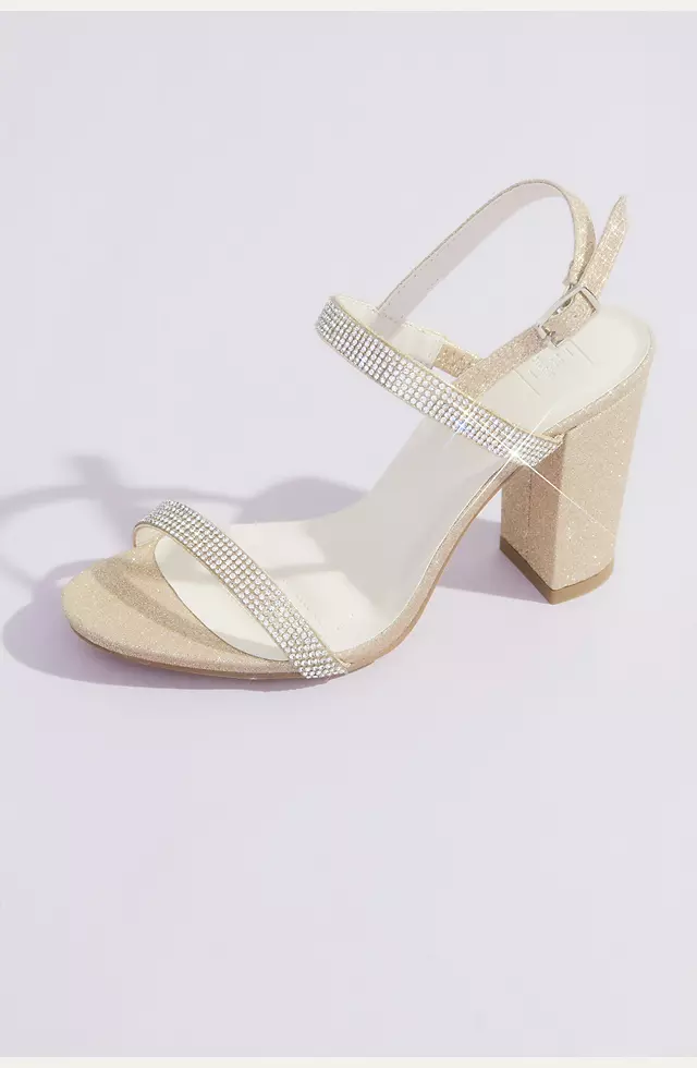 Block Heel Two-Tone Glitter Sandals Image