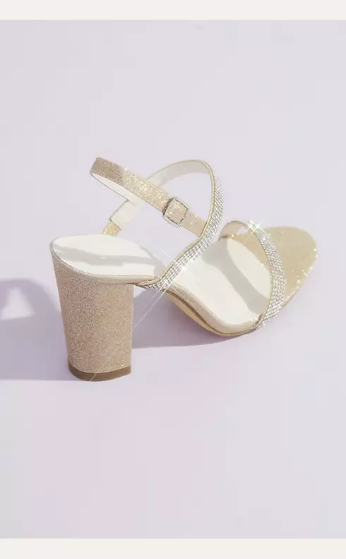 Block Heel Two-Tone Glitter Sandals Image 2