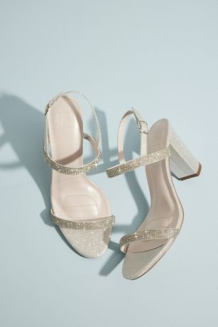 Block Heel Two-Tone Glitter Sandals Image 4