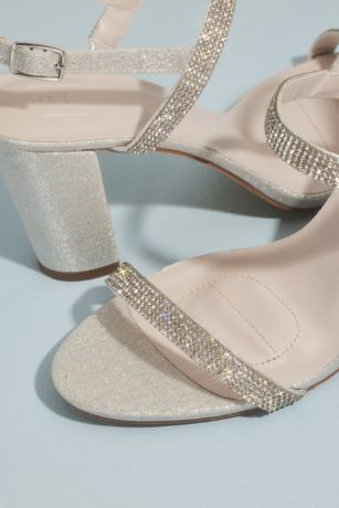 Block Heel Two-Tone Glitter Sandals Image 3