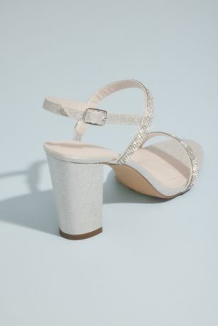 Block Heel Two-Tone Glitter Sandals Image 2