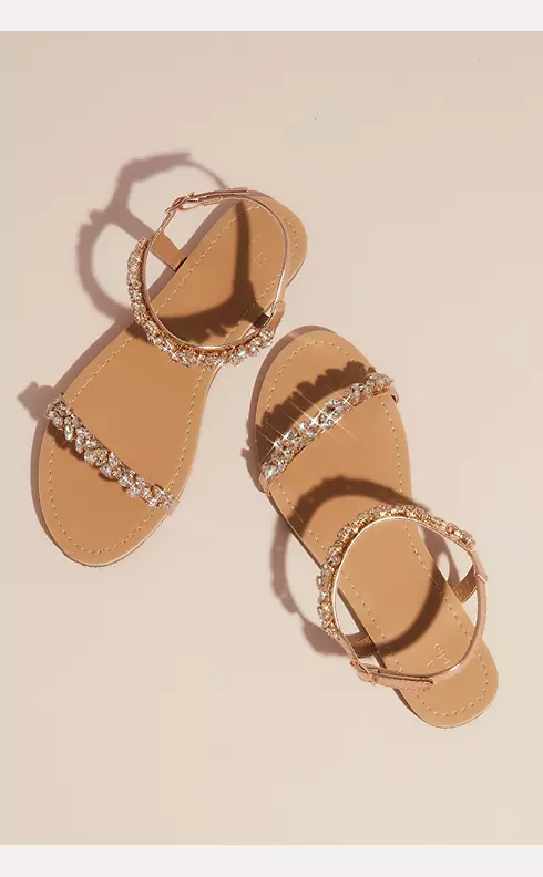 Marquise Crystal Cluster Straps Flat Sandals Image 1