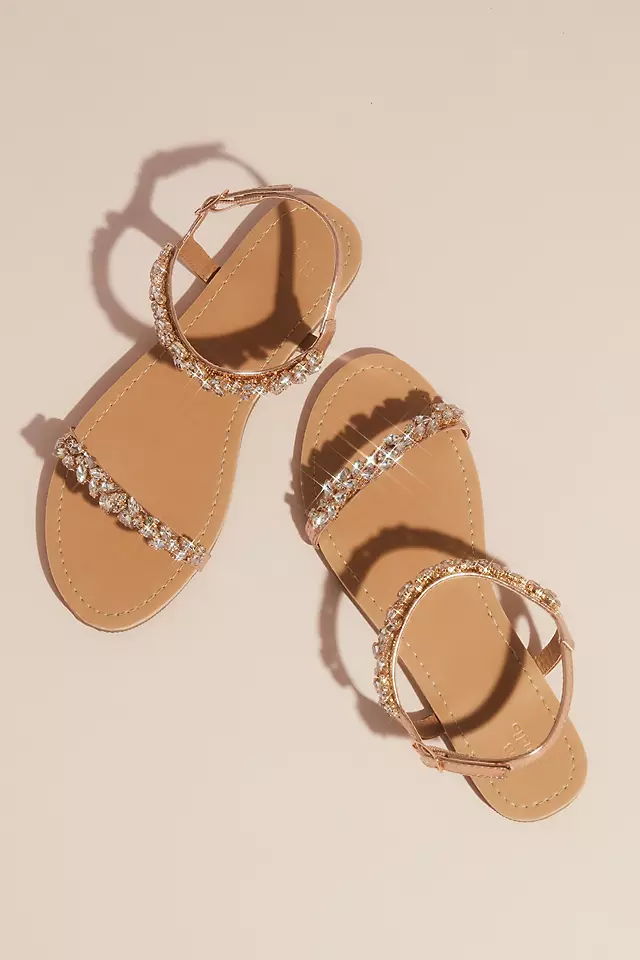 Marquise Crystal Cluster Straps Flat Sandals Image