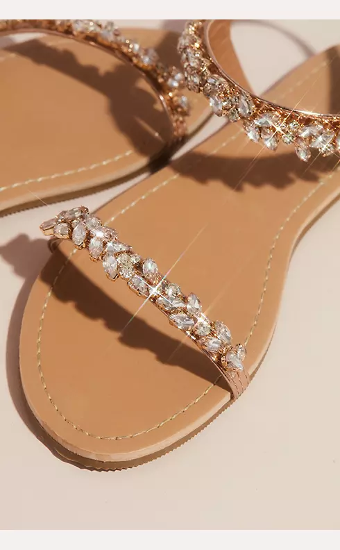 Marquise Crystal Cluster Straps Flat Sandals Image 4