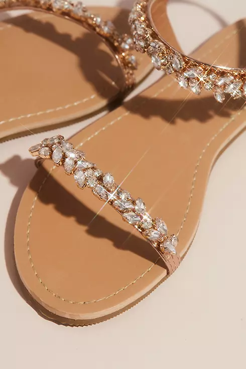 Marquise Crystal Cluster Straps Flat Sandals Image 4