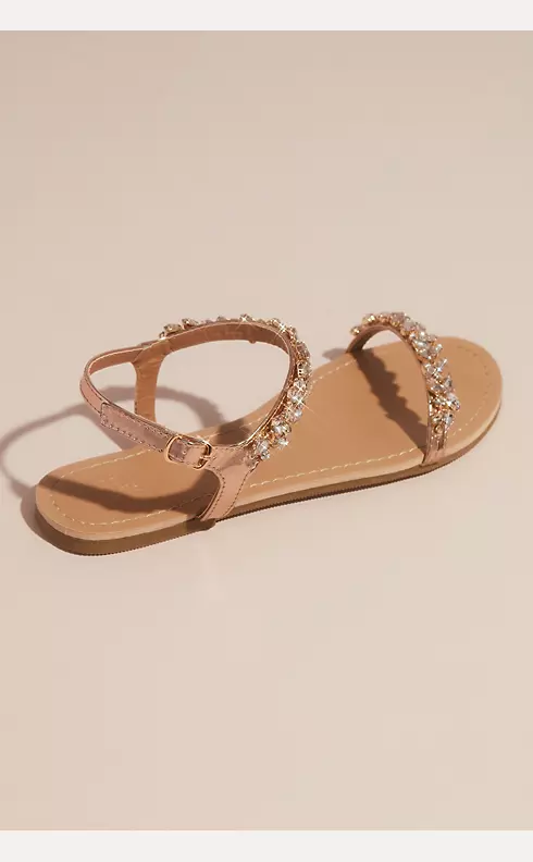 Marquise Crystal Cluster Straps Flat Sandals Image 3