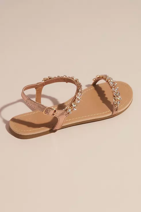 Marquise Crystal Cluster Straps Flat Sandals Image 3