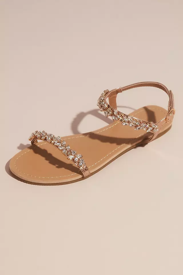 Marquise Crystal Cluster Straps Flat Sandals Image 2