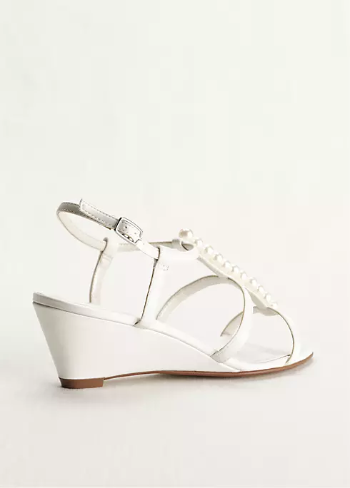 Caparros Mid Heel Pearl Detailed Wedge Sandal Image 2