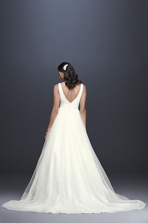 As-Is Plunging Sequin Tulle Wedding Ball Gown Image 2