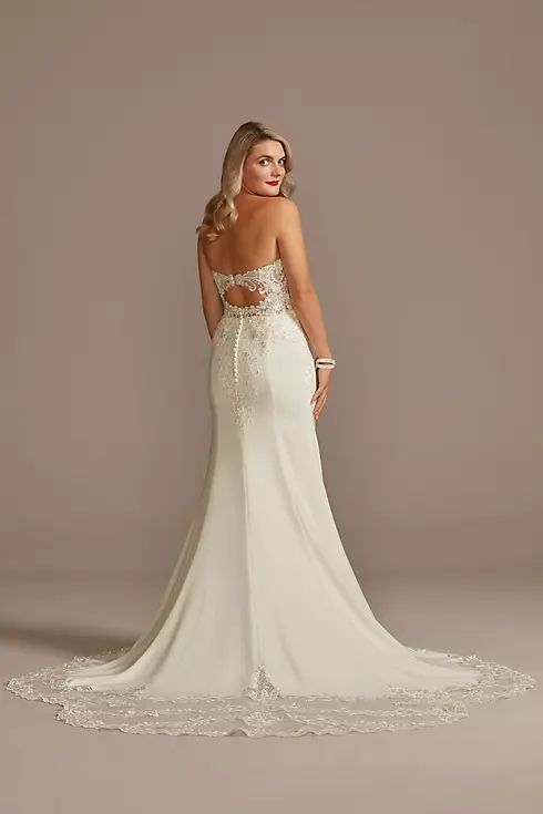As Is Sheer Beaded Bodice Lace Wedding Dress Image 3