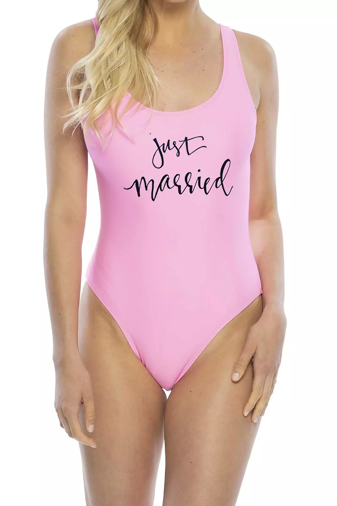 Just Married One-Piece Swimsuit Image