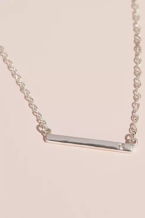 Mother of the Groom Pave Crystal Bar Necklace Image 3
