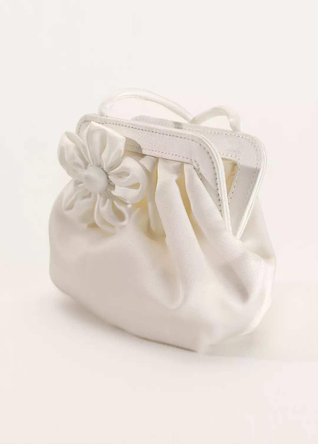 White handbag top with flowers