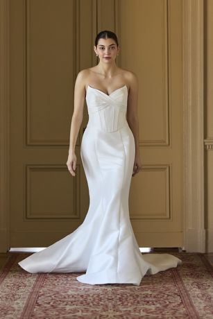 Mikado Basque Waist Mermaid Wedding Dress David's Bridal