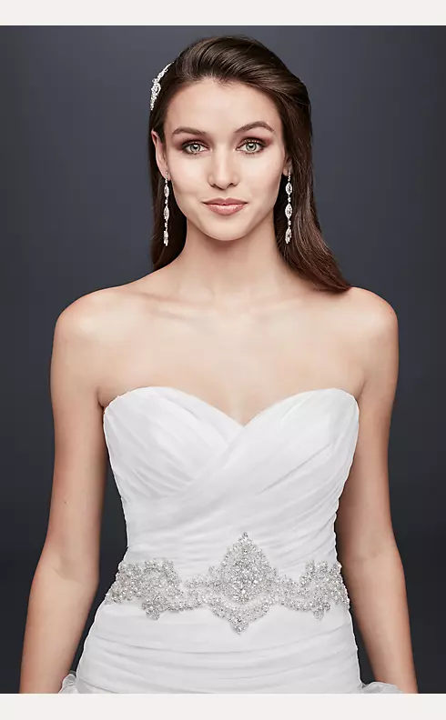 Ruffled Skirt Wedding Gown with Embellished Waist Image 3