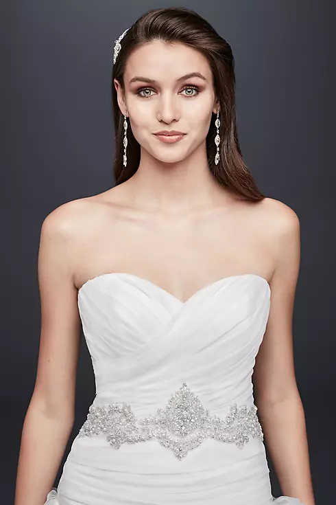 Ruffled Skirt Wedding Gown with Embellished Waist Image 3