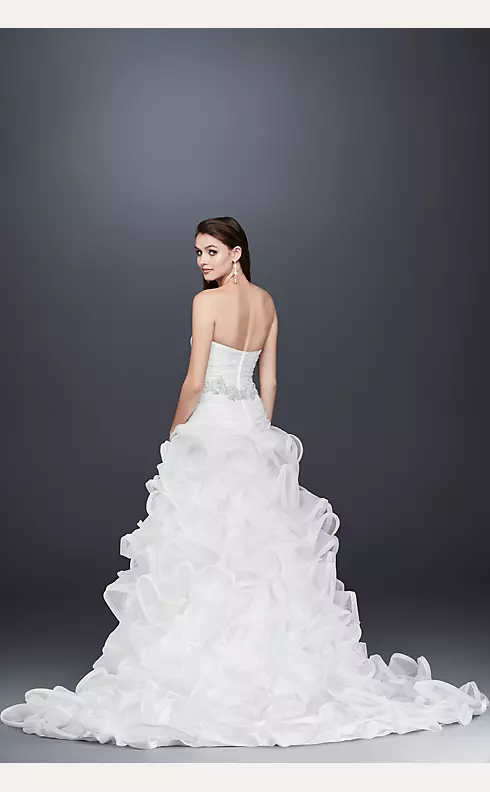 Ruffled Skirt Wedding Gown with Embellished Waist Image 2