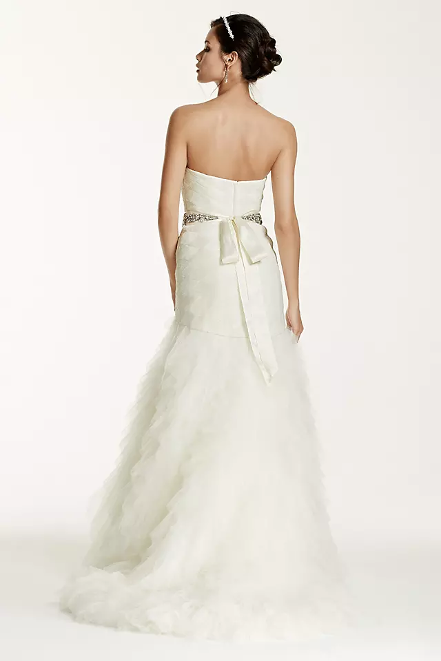 Gown with Basket Woven Bodice and Ruffled Skirt Image 3