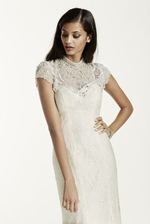 Petite lace shop sheath dress