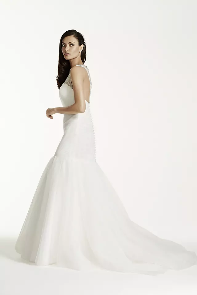Illusion Tulle Trumpet Gown with Crystal T Back Image 3