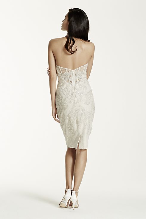 As-Is Short Strapless Lace Dress with Beading Image 6