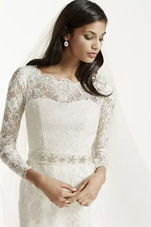 As-Is Long Sleeve Wedding Dress with Beaded Lace   Image 5