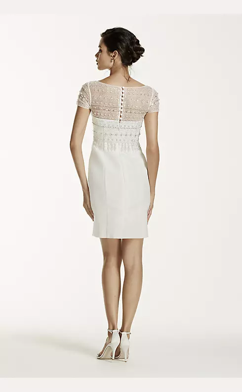Cap Sleeve Taffeta Ball Gown with Detachable Skirt Image 4