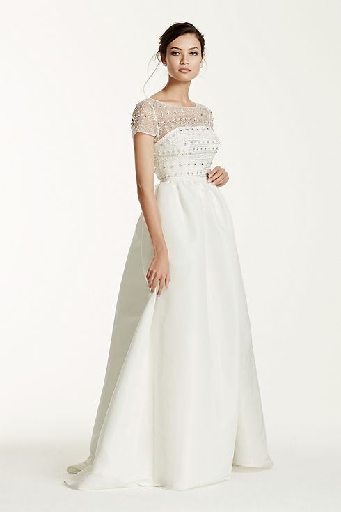 As-Is Cap Sleeve Taffeta Wedding Dress Image 10