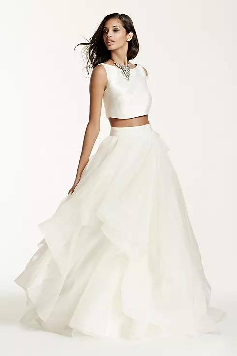 Two-Piece Mikado Crop Top Ball Gown  Image 1