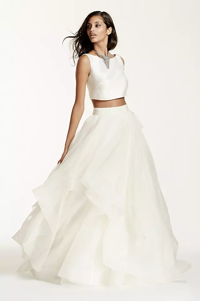 Two-Piece Mikado Crop Top Ball Gown  Image