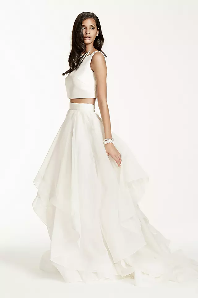 Two-Piece Mikado Crop Top Ball Gown  Image 3