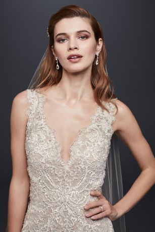david's bridal plunging neckline