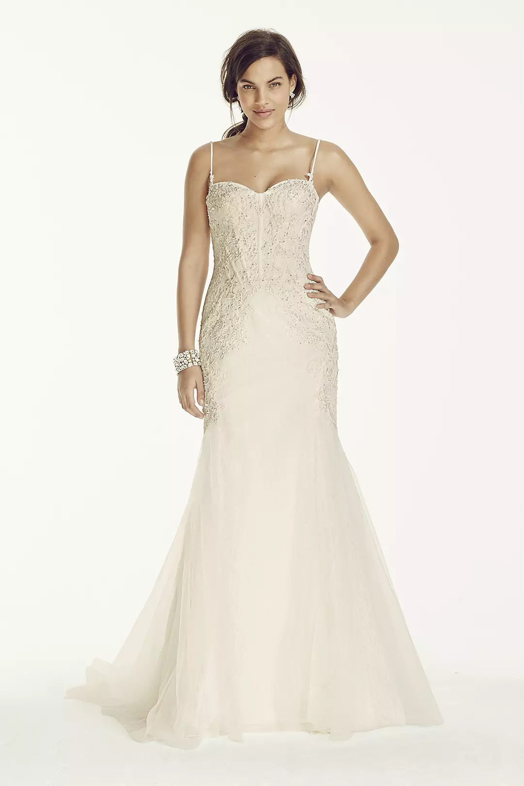 As-Is Spaghetti Strap Trumpet Gown Wedding Dress Image