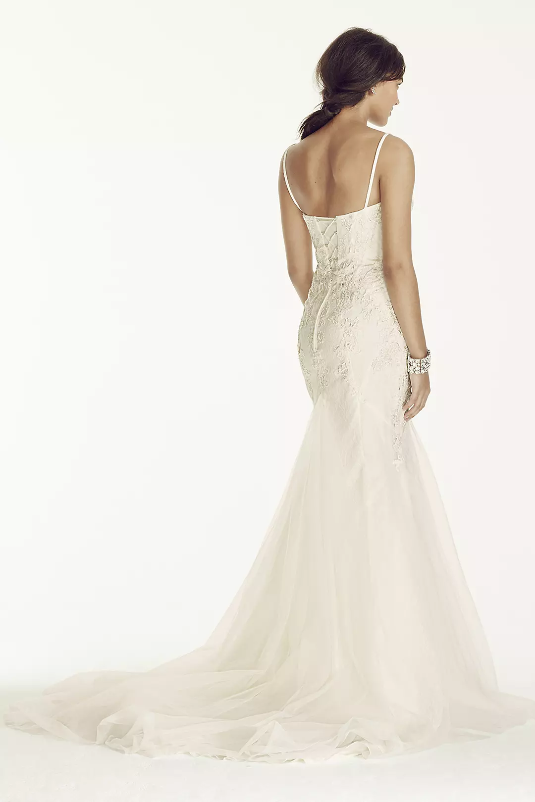 As-Is Spaghetti Strap Trumpet Gown Wedding Dress Image 2