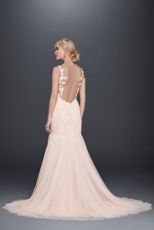 trumpet lace backless wedding dress