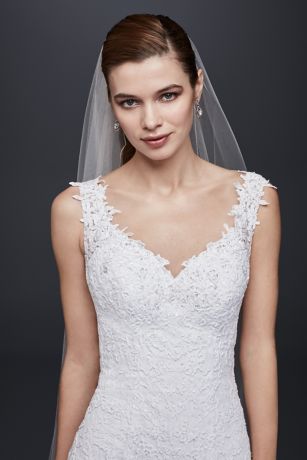 As-Is Petite Venice Scalloped Lace Wedding Dress | David's Bridal