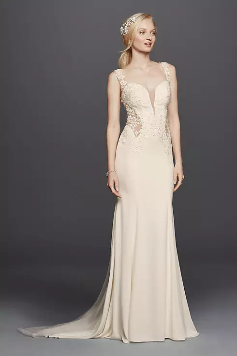 As-Is Beaded Lace Illusion  Wedding Dress  Image 1