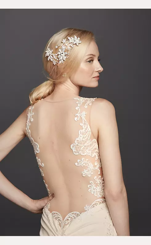 As-Is Beaded Lace Illusion  Wedding Dress  Image 3
