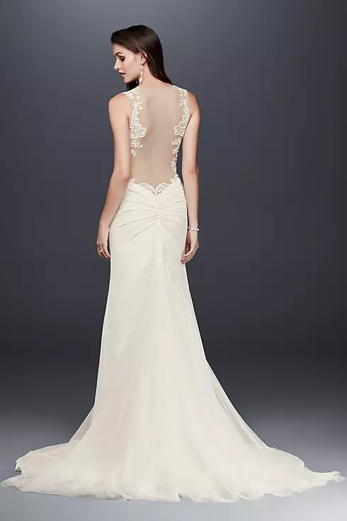 Beaded Lace Wedding Dress with Illusion Details Image 2