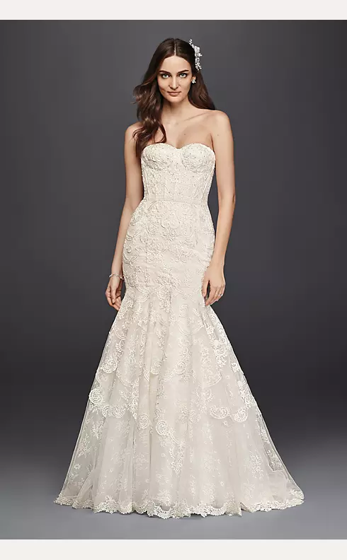 As-Is Corset Bodice Mermaid Lace Wedding Dress Image 1