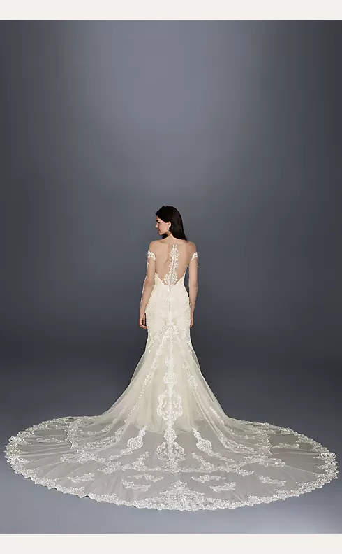 Long Sleeve Illusion Lace Wedding Dress  Image 3