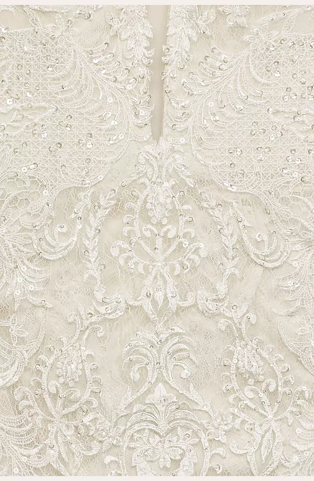 Long Sleeve Illusion Lace Wedding Dress  Image 5