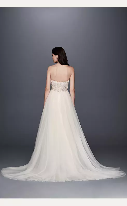 Strapless Wedding Dress with Tulle Slit Skirt Image 2