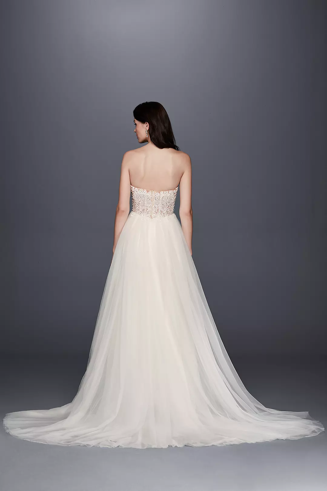 As-Is Strapless Wedding Dress with Tulle Skirt Image 2