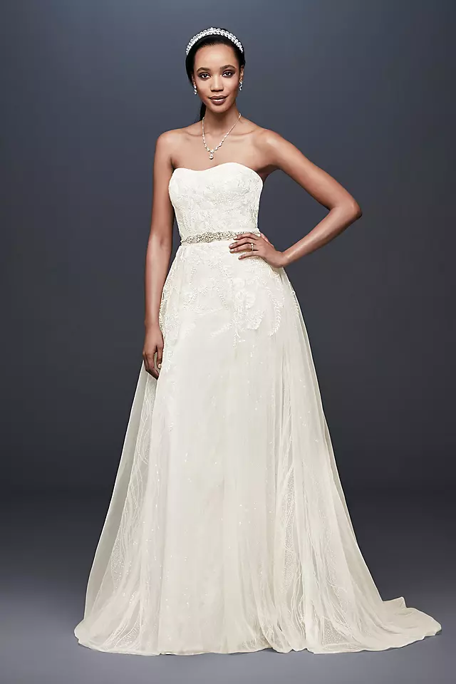 Sheath Wedding Dress with Detachable Overskirt Image